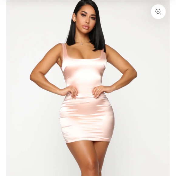Back For More Sleek Pink Satin Mini Dress - Picture 1 of 2